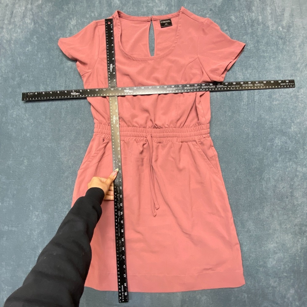32 Degrees Cool Mini Dress Womens Small Pink Cap Sleeve Cinch Waist Keyhole Back - Picture 6 of 13